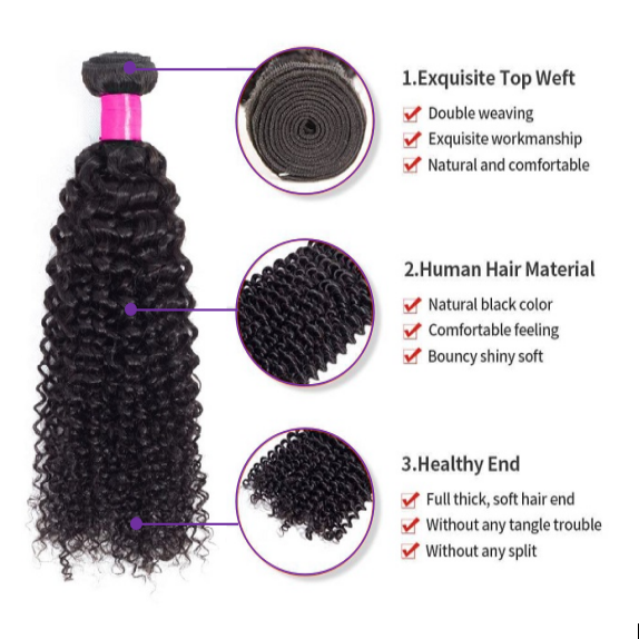 Brazilian Kinky Curly 4 Bundles With 4*4 Lace Closure 10A Grade 100% Human Remy Hair Vrvogue Hair