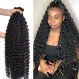 Brazilian Deep Wave Hair 10A Grade Remy 100% Human Hair 3 Bundles Deal Natural Color Vrvogue Hair