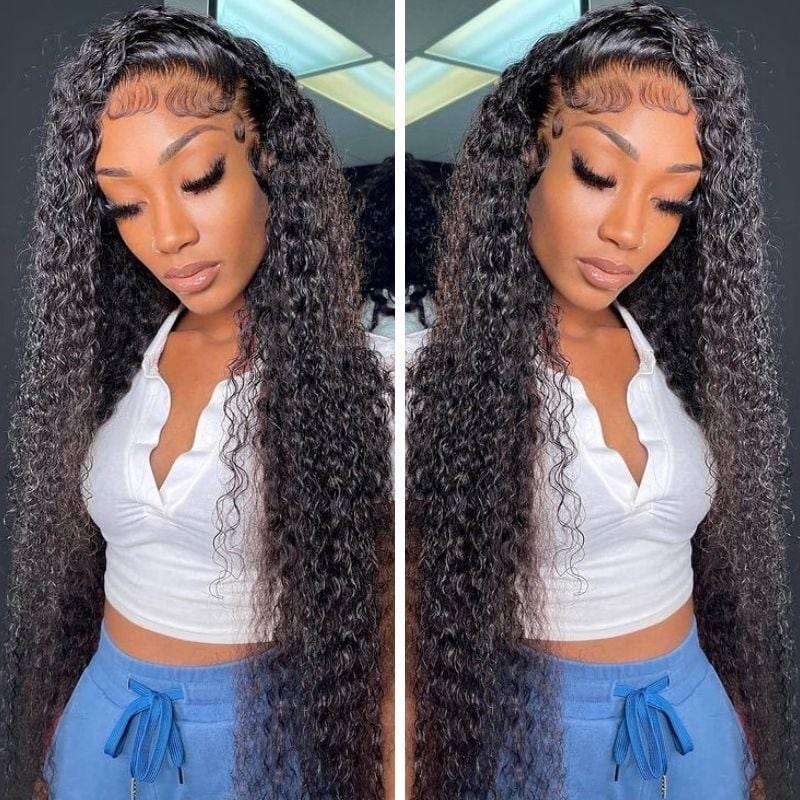 HD Swiss Lace 13*4 Human Hair Lace Front Wigs Pre Plucked Invisible Lace Jerry Curly Wigs