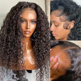 Vrvogue Hair Deep Wave 13x4 Lace Frontal 180% Density Human Hair Wig