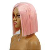 Pink Straight Hair Wig 13*4 HD Transparent Lace Front Short Bob Wigs 180 210 Density Human Hair WigS Vrvogue Hair