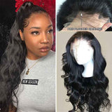 Body Wave 13*4 Transparent Lace Front Wigs 180 210 250  Density  Front Human Hair Wigs