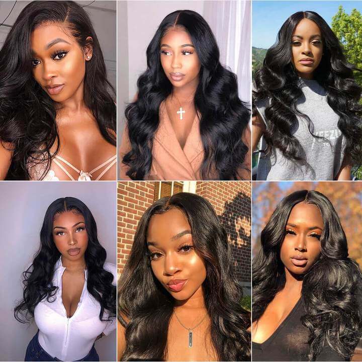 HD Transparent Lace Wigs Body Wave 13x4 Lace Frontal Human Hair Wigs Pre Plucked Hairline