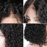 13x4/4x4 Pixie Jerry Curly Bob Wig Transparent Lace Wig 10A Brazilian Human Hair Natural Color Wigs