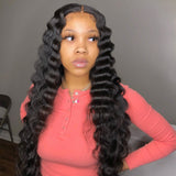 13x4 HD Transparent Lace Front Wigs Loose Deep Wave 180 210 250 Density 40 Inch Brazilian Human Hair Wig