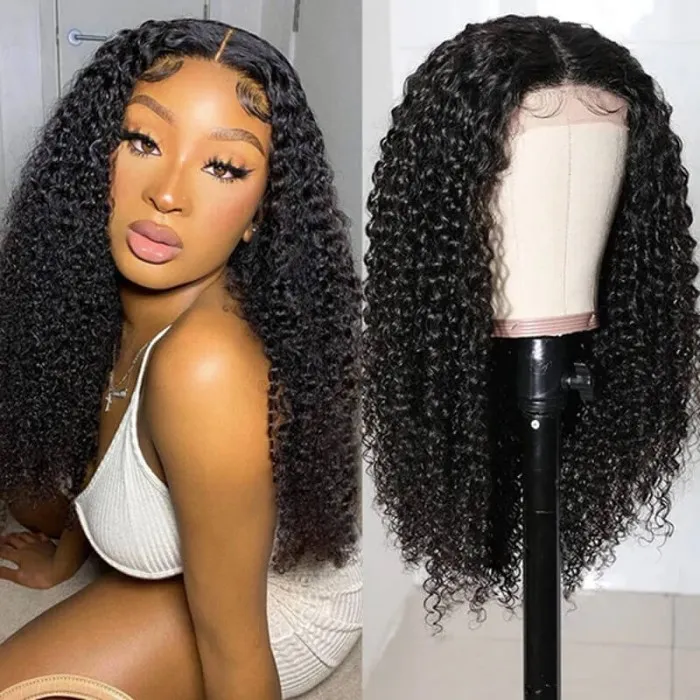 Brazilian Curly Hair Wigs 5x5 HD Transparent Lace Closure Wigs Human Hair 180 210 250 Density
