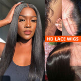 Brazilian Virgin Hair 13*4 HD Transparent Lace Front Wigs  40 Inch Straight Hair Wigs 180 210 250 Density Human Hair Wigs Vrvogue Hair