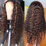 Vrvogue Hair 30 Inchs Highlight Deep Wave Wigs 13x4/T Part/4x4 Transparent Lace Wigs Virgin Hair