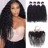 Brazilian Kinky Curly 4 Bundles With 13*4 Lace Frontal 10A Grade 100% Human Remy Hair Vrvogue Hair