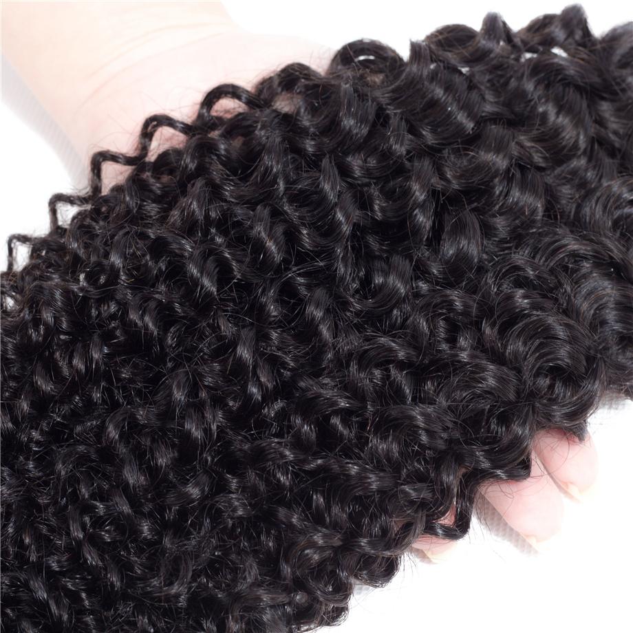 Indian Kinky Curly 3 Bundles With 13×4 Lace Frontal 10A Grade 100% Human Remy Hair Vrvogue Hair