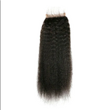 Peruvian Kinky Straight 3 Bundles With 4*4 Closure 10A Grade 100% Human Remy Hair Vrvogue Hair