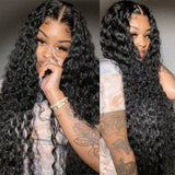 Water Wave 13x6 32 Inch HD Transparent Lace Front Wigs 180 210 250 Density Natural Color Human Hair Vrvogue Hair