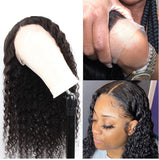 Deep Wave  13*6 HD Transparent Lace Front Wigs Human Hair Wigs For Women 180 210 250 Density Peruvian Virgin Hair
