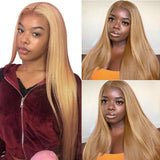 Summer Honey Blonde 13x4/4x4  Transparent Lace Wigs Straight Human Hair Wigs Vrvogue Hair