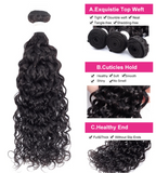 Indian Water Wave 3 Bundles With 13*4 Lace Frontal 10A Grade 100% Human Remy Hair Vrvogue Hair