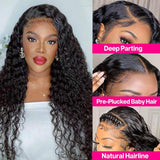 Water Wave 13x6 32 Inch HD Transparent Lace Front Wigs 180 210 250 Density Natural Color Human Hair Vrvogue Hair